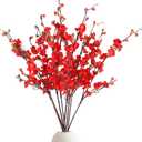 8pcs Red Cherry Blossom Branches 36in Cherry Blossom Decor