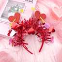 2 x Valentines Day Headband for Kids Hearts Red Headbands for Girls Pink Glitter Cupid Costume for Women Valentine Decoration(Big)