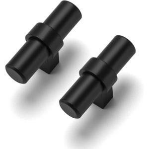 goldenwarm 15 Pack Black Cabinet Knobs Kitchen Cabinet Handles Dresser Drawer Pulls, T-bar Closet Knobs (Single Hole)
