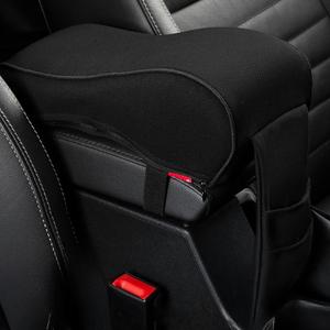 Car Armrest Cushion,EGBANG Auto Center Console Armrest Pillow, Memory Foam Auto Armrest Console with Phone Holder Storage Pockets Universal Fit for Most Car (Black)