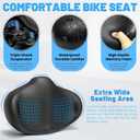 CDYWD Noseless Oversized Bike Seat for Men Women Comfort, Extra Wide Padded Bicycle Seat Cushion, Large Comfortable Bike Saddle for Peloton, Stationary Exercise Bike, Beach Cruiser, City Bike, Ebike