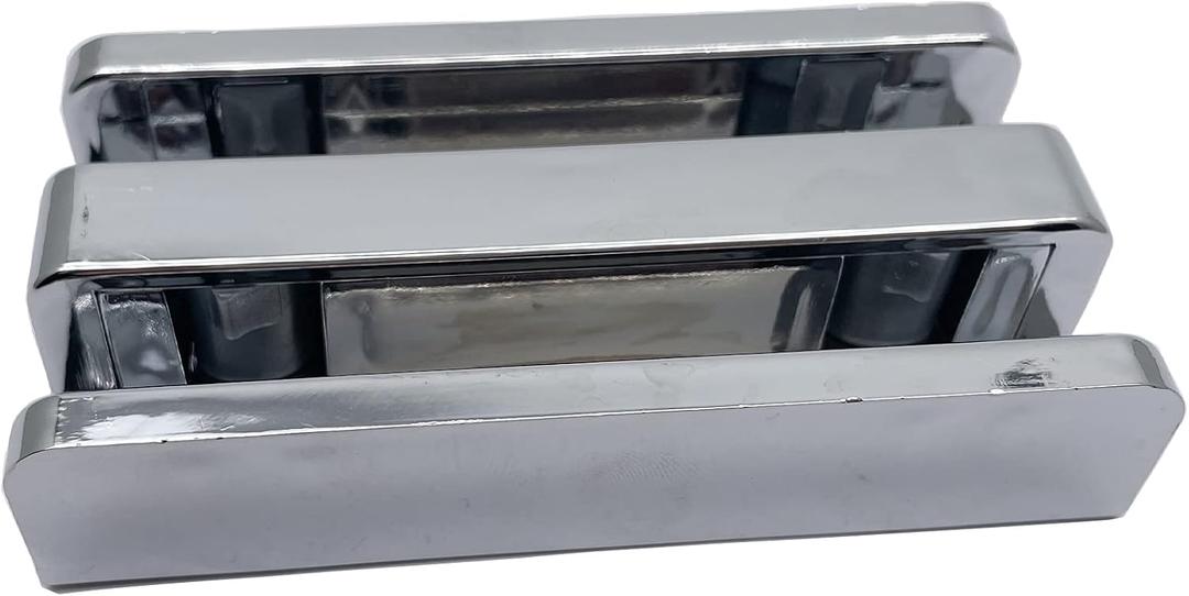 50x80mm Shower Room Swing Stopper Double Track Bathroom Glass Sliding Door Sliding Door Bottom Guide Bright Silver Limit Lower Slider(1Pcs)