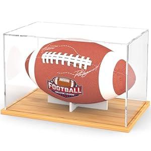 Premium Clear Acrylic Football Display Case - Full Size, UV Protected for Autographed Footballs, Collectibles, Action Figures and Models