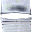 Eddie Bauer - King Comforter Set, Super Soft Bedding with Matching Shams, Two-Piece Back Closure, Modern Room Essentials (Cooper Stripe Blue, King)