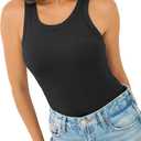 GKBK Tank Top for Women Built in Bra High Neck Ribbed Basics Tops Racerback Fitted Bra Tanks (Black, M)