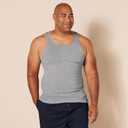 Amazon Essentials Men's Lightweight Tank Undershirts, Pack of 6 (Large, Black/Grey Heather)