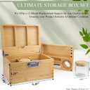 Lockable Storage Box with Combination Lock Compact Bamboo Wooden Organizer with Tray, Discreet Private Storage for Home (Bin Size :9.5 x 7.1 x 5.3 in)