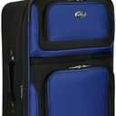 U.S. Traveler New Yorker Lightweight Softside Expandable Travel Rolling Luggage, Blue, 4-Piece Set (15/21/25/29), Blue