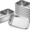 LIANYU Mini Loaf Pan for Baking Bread, 7 Pack 6.3 x 3.5 Inch Stainless Steel Small Bread Loaf Pan for Homemade Meatloaf, Tin Loaf Baking Pan Perfect for Banana Sourdough Sandwich, Dishwasher Safe