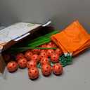 Tiny Land Fort Building Kit Creative Fort Indoor Outdoor for 5-12 Years Old Boys and Girls STEM Building Toys with Storage Bag DIY Castles Tunnels with 86 Rods and 44 Balls (130PCS, Orange-green)