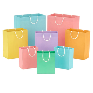 Hallmark Recyclable Gift Bag Assortment (8 Bags: 3 Small 6", 3 Medium 9", 2 Large 13") Pastel Blue, Pink, Yellow, Purple, Orange, Green for Birthdays, Easter, Baby Gifts, Bridal Showers