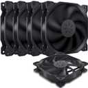 upHere 12BK4-5 PWM Case Fan,120mm PC Fan,High Performance Cooling Fan, 4-Pin, Adjustable Speed 900-1800 RPM, Compatible with Desktop