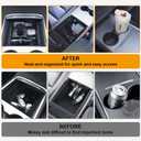 Center Console Organizer Tray 7PCS for Tesla Model Y 2020-2024(Not Fit 2025 New Model Y Juniper) Accessories with Armrest Storage Tray, Hidden Storage Box, Cup Holder Insert, Under Seat Box