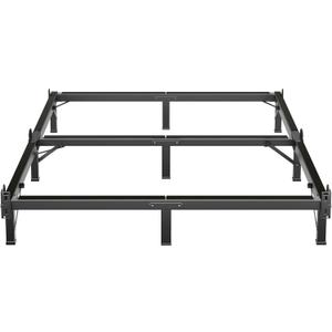 MAF Metal Bed Frame King 8 Inches, 9-Legs Support Bed Base, King Bed Frame for Box Spring and Mattress, Basics Bed Frame Headboard Attachable Tool-Free Easy Assembly, Black