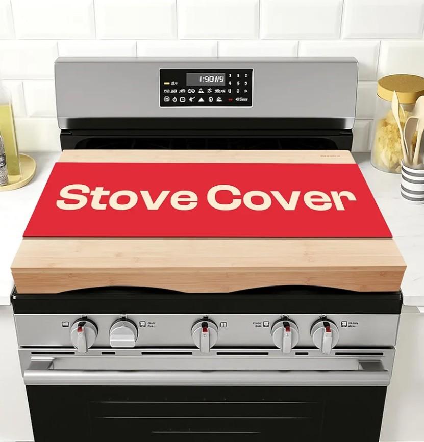 Riveira 30 x 22 Bamboo Natural Stove Top Covers for Electric Stove & Gas Stove Top Covers for Gas Burners – Large Gas Stove Cover with Handle & Juice Groove – Rustic Stove Covers for Gas Stove Top