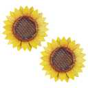 hogardeck Metal Sunflower Wall Decor - 2 Pcs 11'' Metal Flower Wall Art Outdoor Backyard Decorations Sunflower Kitchen Bathroom Decor Hanging for Indoor, Outdoor, Living Room, Bedroom