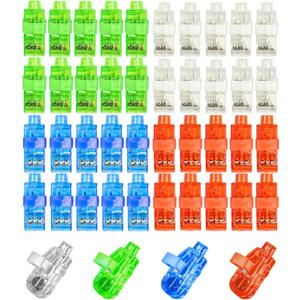 Novelty Place 40Pcs LED Party Finger Lights for Kids with Screw-Secured, LED Finger Flashlight Light Up Finger Ring Toys for Party Favor, Halloween, Raves, Concert Shows (Multicolor)