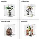 HOYOJA Clear Acrylic Display Case, Large Stackable Storage Bins Magnetic Attraction Lids, 1 Pack Acrylic Box Showcase for Collectibles, Figures, Cosmetic, Purse, Handbag, Wallet, 10.7x8.6x14.2 inch