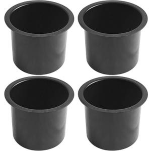 SEETOOOGAMES Jumbo Aluminum Drop-in Poker Table Cup Holder Insert (4pcs Black)