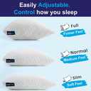 Sidney Sleep Pillow for Side and Back Sleepers - Comfort for Neck and Shoulder Pain - Adjustable Contour Fill - Queen Size - Extra Fill Included (White) (Queen (Pack of 1))