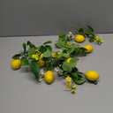 PH Pandahall Artificial Lemon Garland, 5.3 Ft Summer Fake Fruit Garlands Lemon Green Leaves Flower Faux Lemon Greenery Vines Garland for Door Wall Stairs Mantle Home Party Wedding Decor