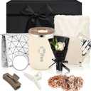 Birthday Gifts for Women Happy Bestie Birthday Gift Basket for Women, Mom, Wife, Girlfriend, Sister, Christmas, Valentine's Day, Mothers Day Gifts (Black)