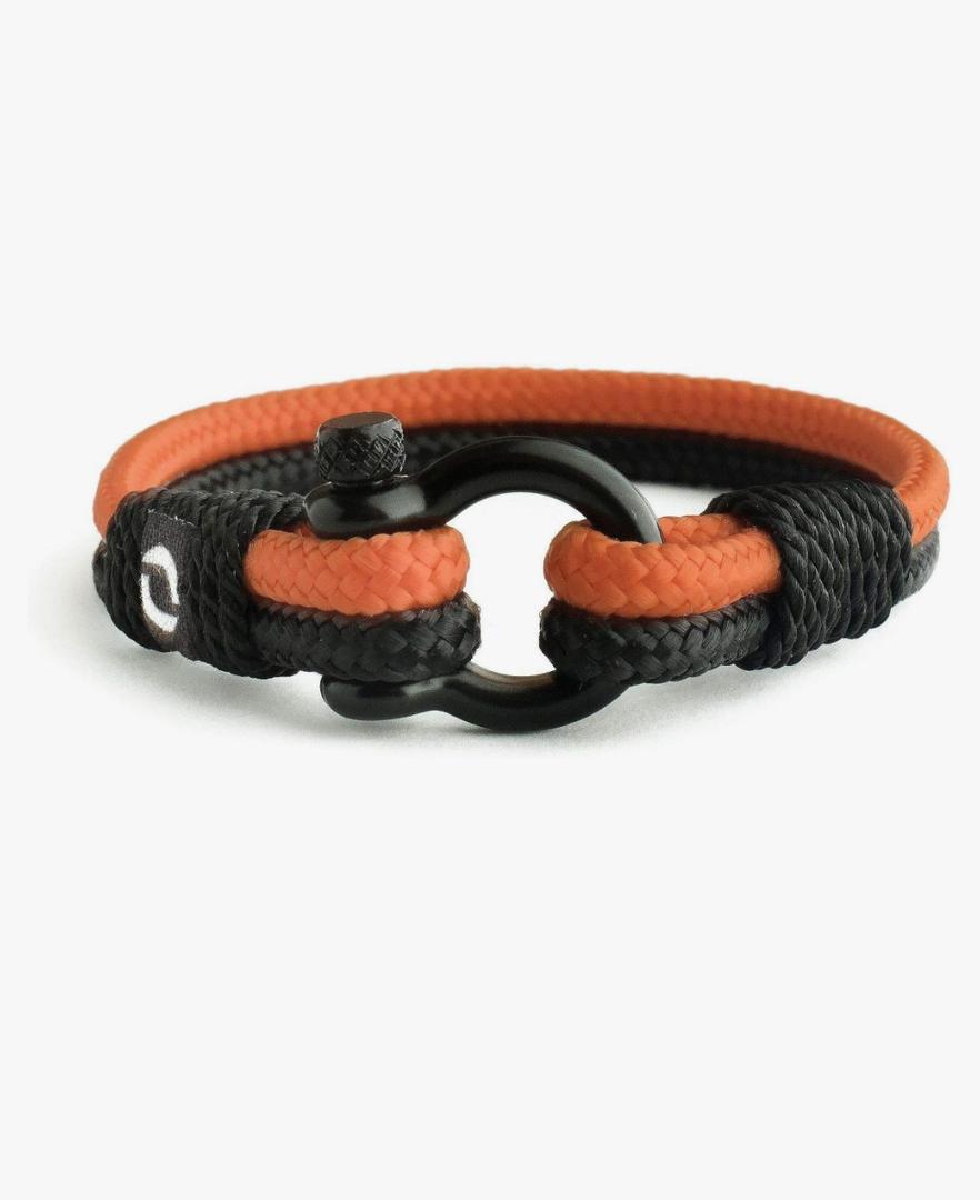 Mens Rope Bracelet - Stainless Steel Black Shackle, Extremely Durable and Scratch Resistant Waterproof Paracord, Handmade, Nautical Wristband for Men B-11-9