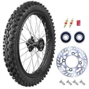 2.50-14 60/100-14 Dirt Bike Front Rim Wheel Tire With 12-15mm Bearing for 50cc 70cc 110cc 125cc SSR125 TTR90 TTR110 CRF70 XR70 KLX110 RM65 Apollo TaoTao DB14 Coolster Pit Bike Motorcycle