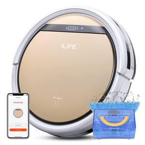 ILIFE V5s Plus Robot Vacuum and Mop Combo with Wi-Fi/ App/ Alexa, Automatic Self-Charging Robotic Vacuum Cleaner, Slim and Quiet, Cleans Hard Floors Carpets and Pet Hair (V5s Pro Upgrade Version)