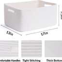 MiniArk Large Storage Baskets for Shelves, Closet Organizers Bins for Clothes Blanket Towels, Baby Nursery, Toy Baskets Box, Woven Rope Baskets, 17 x 13 x 7.5, 3 Packs Off White