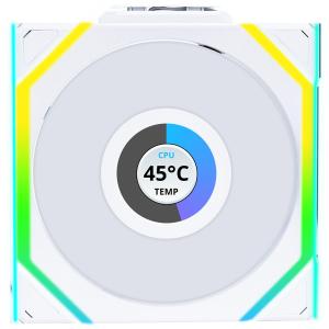 Lian Li UNI Fan SL LCD Wireless (Reverse Blade) 120mm ARGB Fan - Single Pack - 1.6" LCD - 2.4 GHz Wireless Signal for RGB & Control - Controller NOT Included & Required - White(12RSLLCD1W1W)