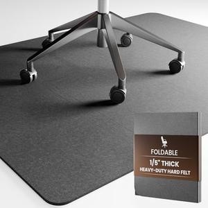 Office Chair Mat for Hardwood Floor, 35"x48" Felt Heavy Duty Protector for Tile & Carpet, Chair Mat for Computer Desk, Anti-Slip Office Desk Mat (Dark Gray)