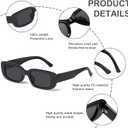 JASPIN Rectangle Sunglasses for Women Men Trendy Y2k Retro 90s Sun Glasses UV Protection Cool Square Frame