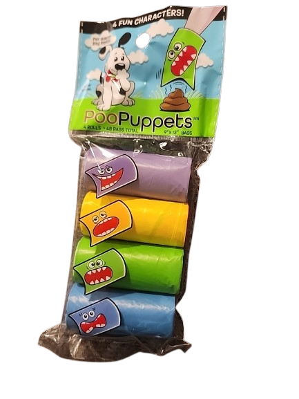 Poo Puppets 2 Rolls 48 Bags 4 Pack
