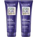 LOreal Paris EverPure Sulfate Free Brass Toning Purple Shampoo and Conditioner Set for Blonde, Bleached, Silver, or Brown Highlighted Hair, 1 Kit (6.8 Fl Oz (Pack of 2))