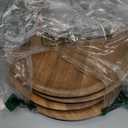 NIRMAN Acacia Wood Dinner Plates Set of 4 for Dishes Snack, Dessert Natural Wood Plates Serving Dinnerware Plate for Dinner (8" x 8" x 0.75")