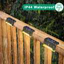 Solar Pool Side Lights Color Changing Solar Deck Lights Outdoor LED Step Light Waterproof Pool Accessories Decor for Stairs Fence Yard Driveway Pathway Yard Backyard Garden (Black-Warm white, 16)