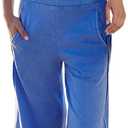 Ugerlov Women's Two Piece Summer Sets Ribbed Tank Crop Top Wide Leg Pants 2 Piece Outfits Matching Lounge Sets Tracksuit, Blue XL