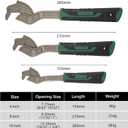 6 8 10 Self Adjustable Pipe Wrench Set, Chrome Vanadium Steel, Plumbers Wrench, Pipe Vise Wrench with Self Locking Function for 9/32-1 3/8 (7-35mm) pipes and nuts