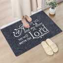 Door mat Outside Entrace,As for me and My House We Will Serve The Black Doormat,Front Funny Door Mat Rubber Backing Non Slip Welcome Mats Entryway Embroidered Doormat Indoor Outdoor Floor Mats 30*18