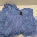 Summer Women Tulle Prom Dress Elegant Bow One Shoulder Slit Evening Party Gown Wedding Guest Bridesmaid Maxi Dress (XX-Large, #1 Haze Blue)