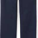 Amazon Essentials Girls Flat Front Uniform Chino Pant with Adjustable Stretch (2T, Navy)
