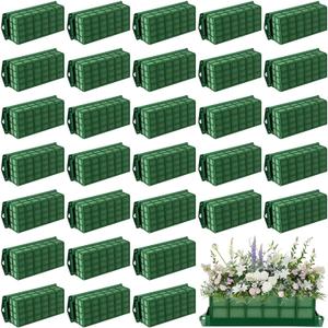 Hahood 32 Packs Floral Foam Cage Rectangle Flower Cage Holders with Floral Foam Flower Arrangement Supplies for Fresh Flowers, Home Wedding Decorations, 11.8 x 4.3 x 3.1 Inches