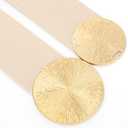 Women Wide Stretchy Belt for Dresses Fashion Elastic Waistband Belt with Gold Buckle Cinch Waist Belt (Beige)