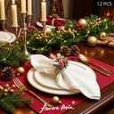 AuroraAria Christmas Napkin Rings Set of 12, Wood Napkin Holders for Dinner, Parties, Christmas Decor (Gift)