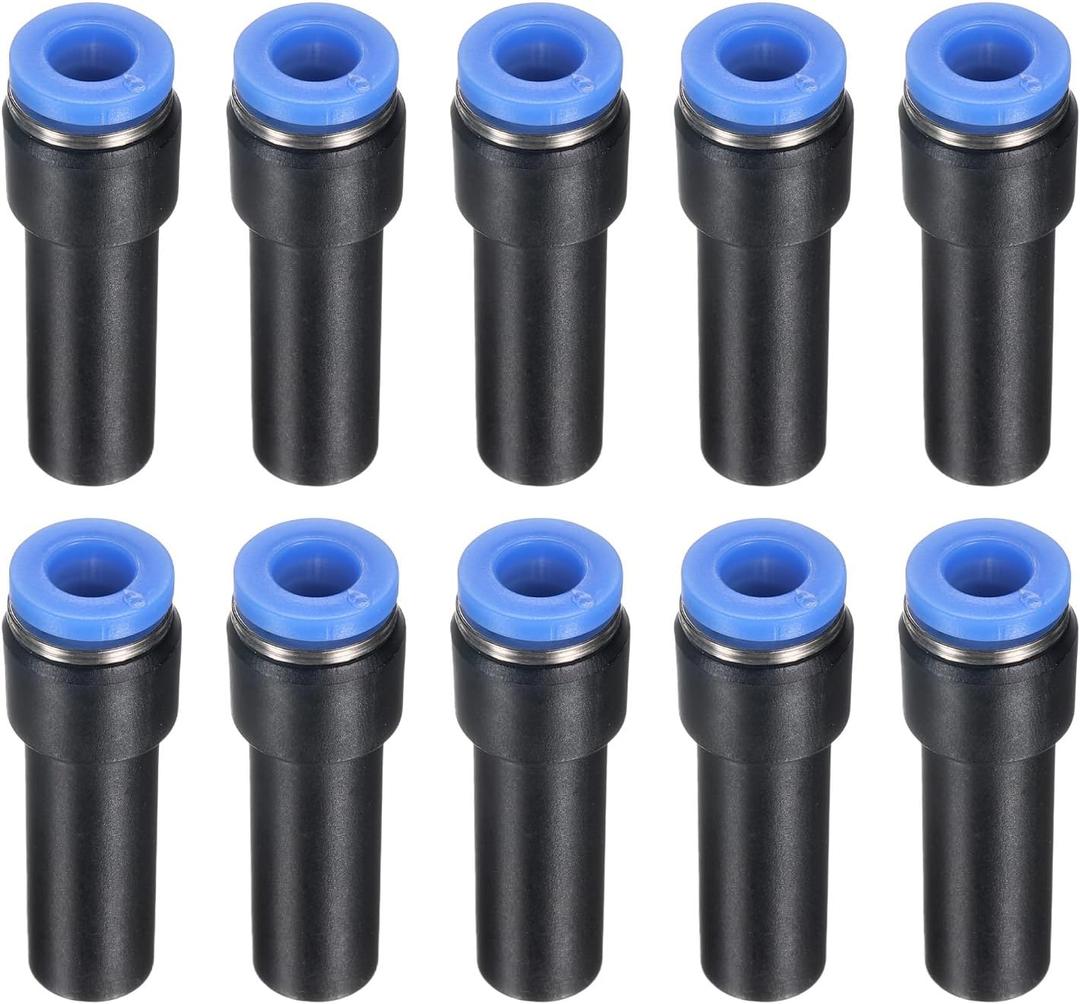 uxcell 10Pcs 1/4" OD x 3/8" OD Push-to-Connect Fittings Plug, Cap Style Pneumatic Blanking Plugs, Leak-Proof Air Push Connectors for Compressed Air Systems