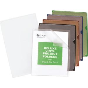 C-Line Deluxe Super Heavyweight Vinyl Project Folders with Colored Backs, Letter Size, 35 per Box (62150)