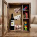 6 Inch External Depth Extra Large Shadow Box Frame Large Shadow Box 14x16,Natural Wood Big Display Case with Lock Door for Wedding,Christmas, Valentine's Day (Carbonized)