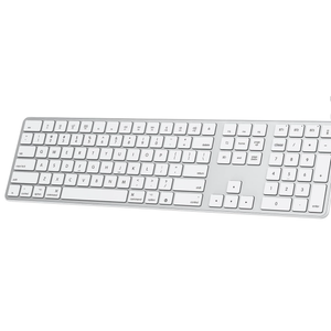 OMOTON Bluetooth Keyboard Compatible with Mac, with Numeric Keypad, Rechargeable Wireless Keyboard Compatible with MacBook Pro/Air, iMac, Mac mini/Pro Laptop and PC (Silver)