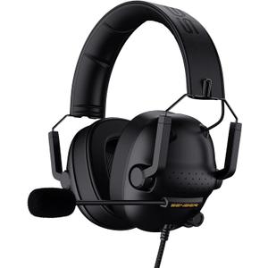 SENZER SG500 Surround Sound Pro Gaming Headset with Noise Cancelling Microphone - Soft Memory Foam Padding - Portable Foldable Headphones for PC, PS4, PS5, Xbox One, Switch - Black